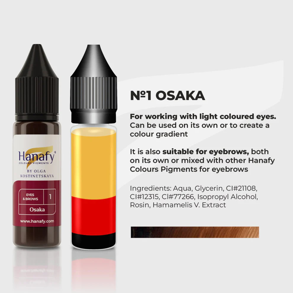 Two Hanafy eye pigment bottles with text on a white background