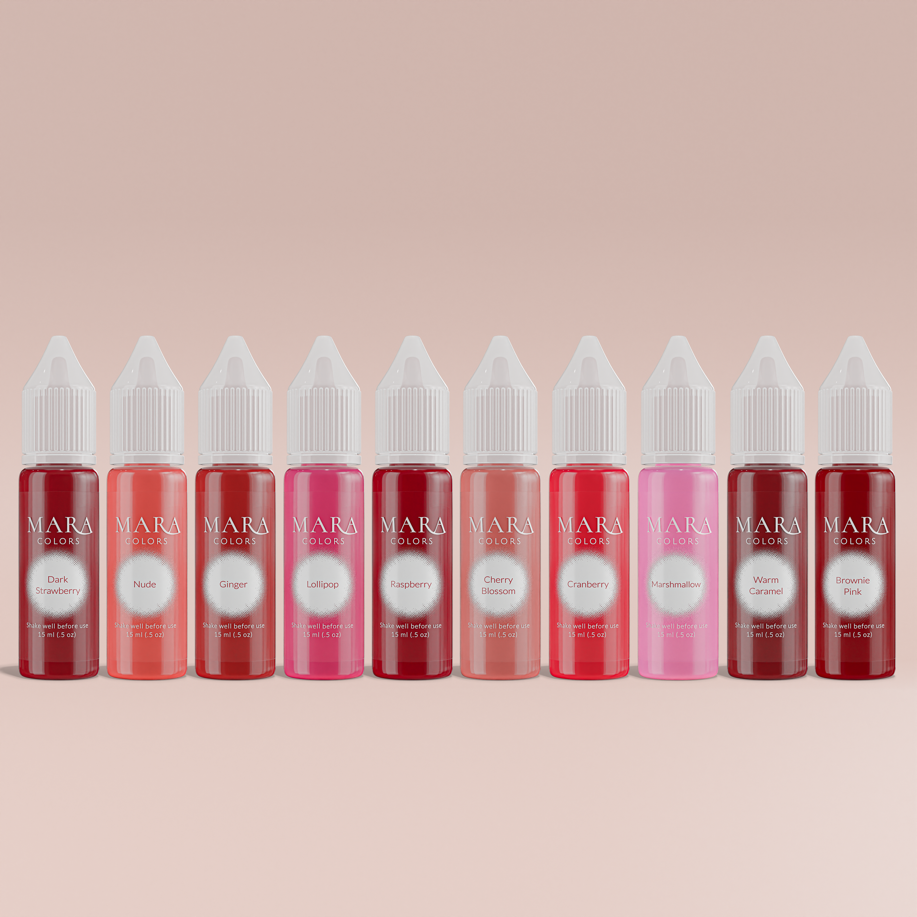 MARA PRO LIP PIGMENT SET 10 x 15ml bottles1