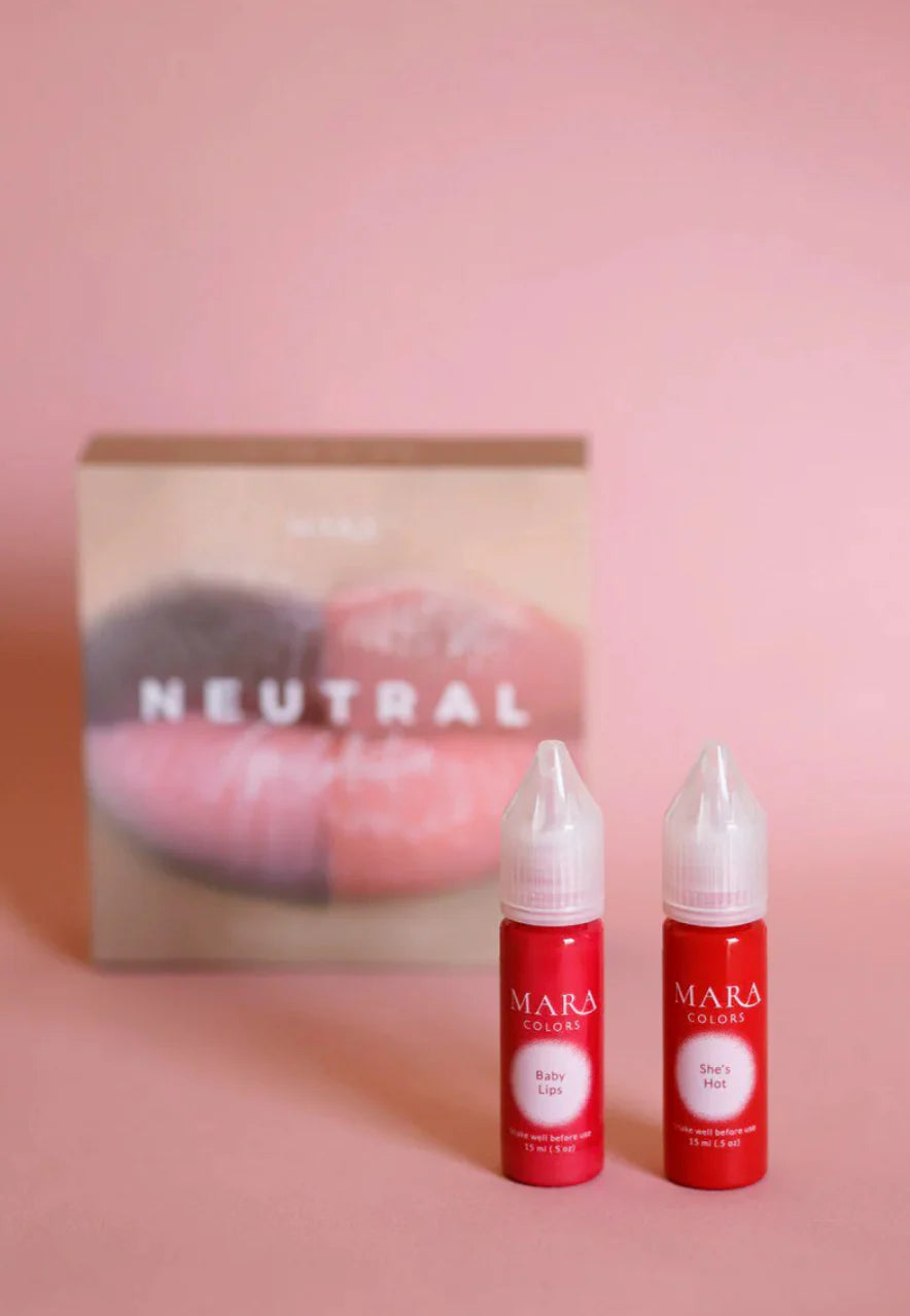 Mara Pro Neutral Lip Pigment Set 2 x 15ml.