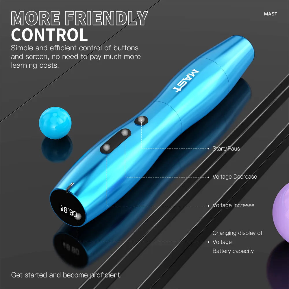 Mast P20 Permanent Beauty Wireless Pen Machine With 2.5MM Stroke -blue