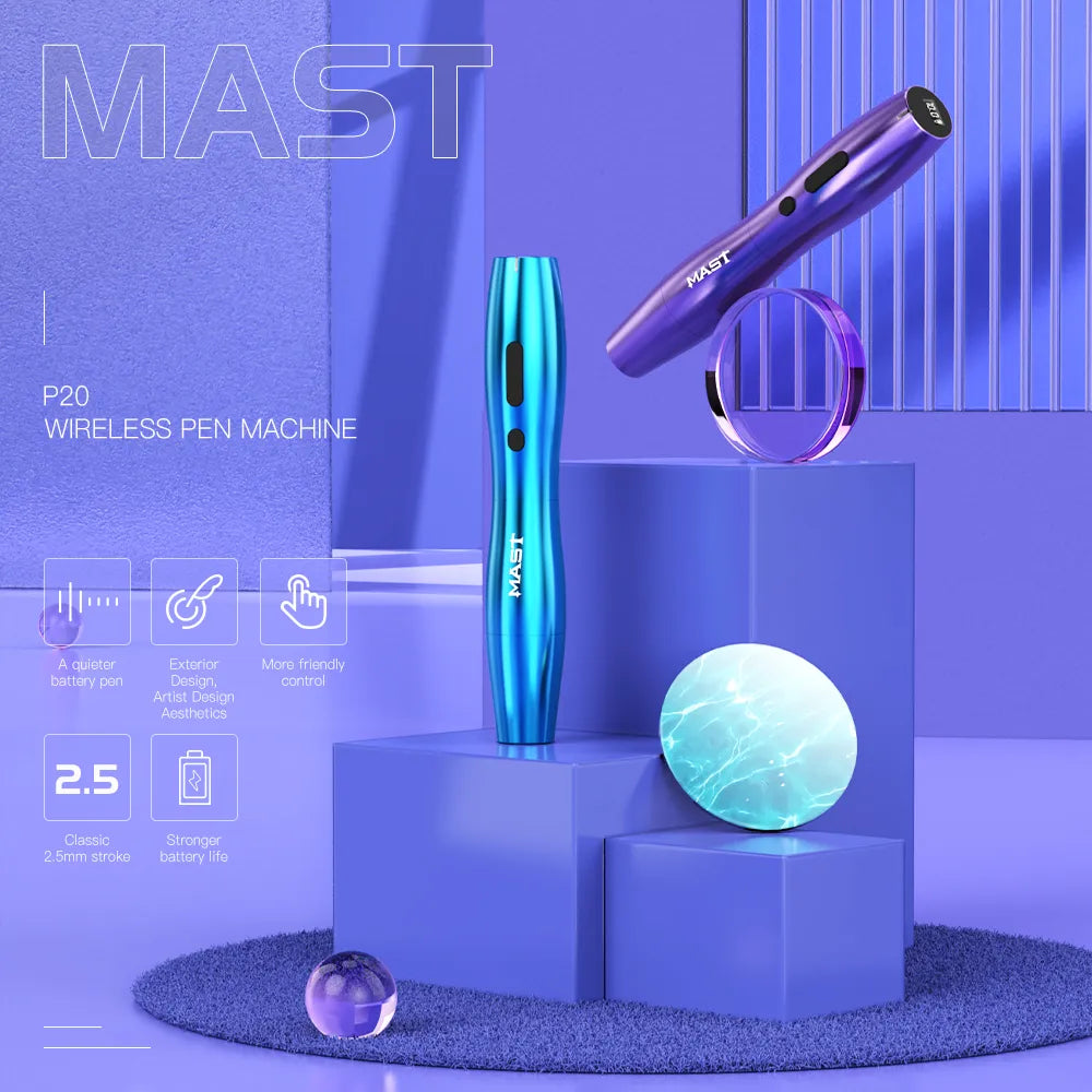 Mast P20 Permanent Beauty Wireless Pen Machine With 2.5MM Stroke -pink