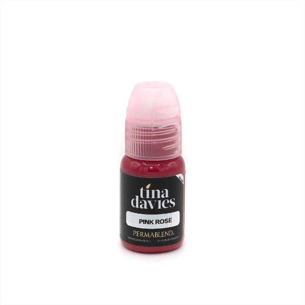 Bottle of Tina Davies Pink Rose paint on a white background