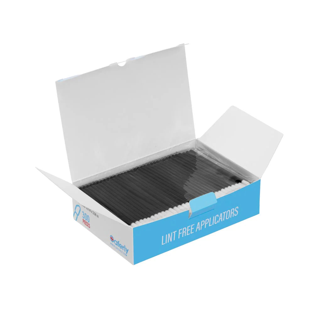 Box of lint-free applicators with a white background