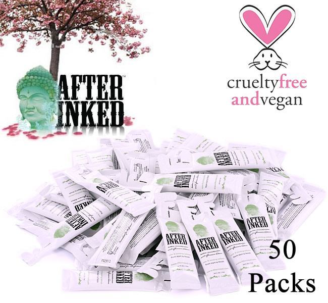 After Inked Tattoo Moisturiser and Lotion — Tattoo Aftercare — Case of 50 Pillow Packs
