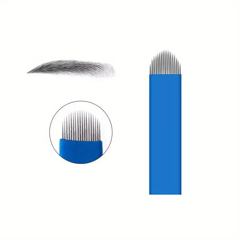 Blue 18U flex microblading blades U shape with 18 needles