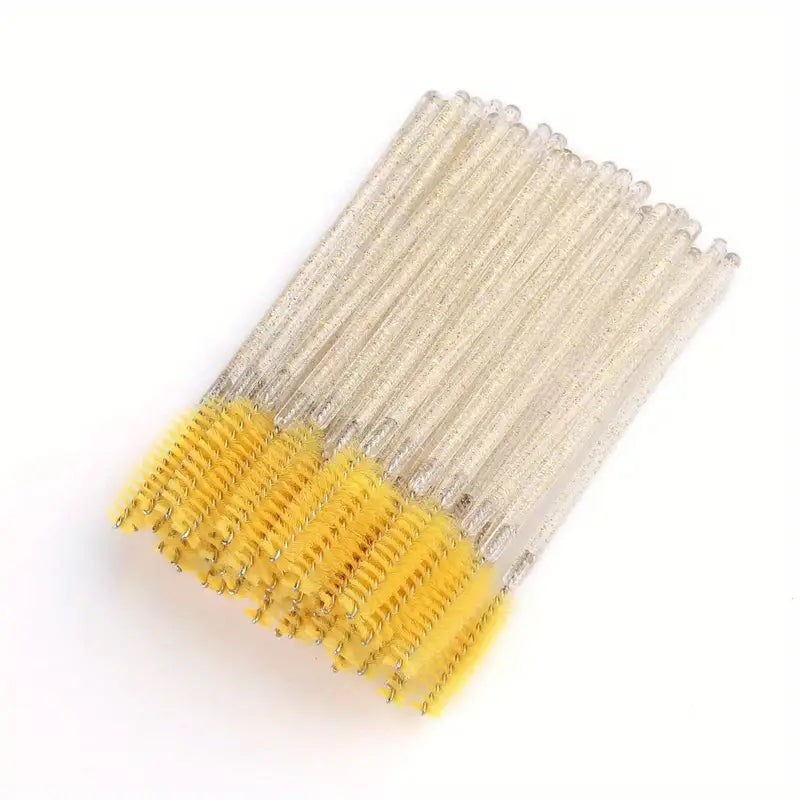 50pcs mascara wands for eyelash extensions - Yellow