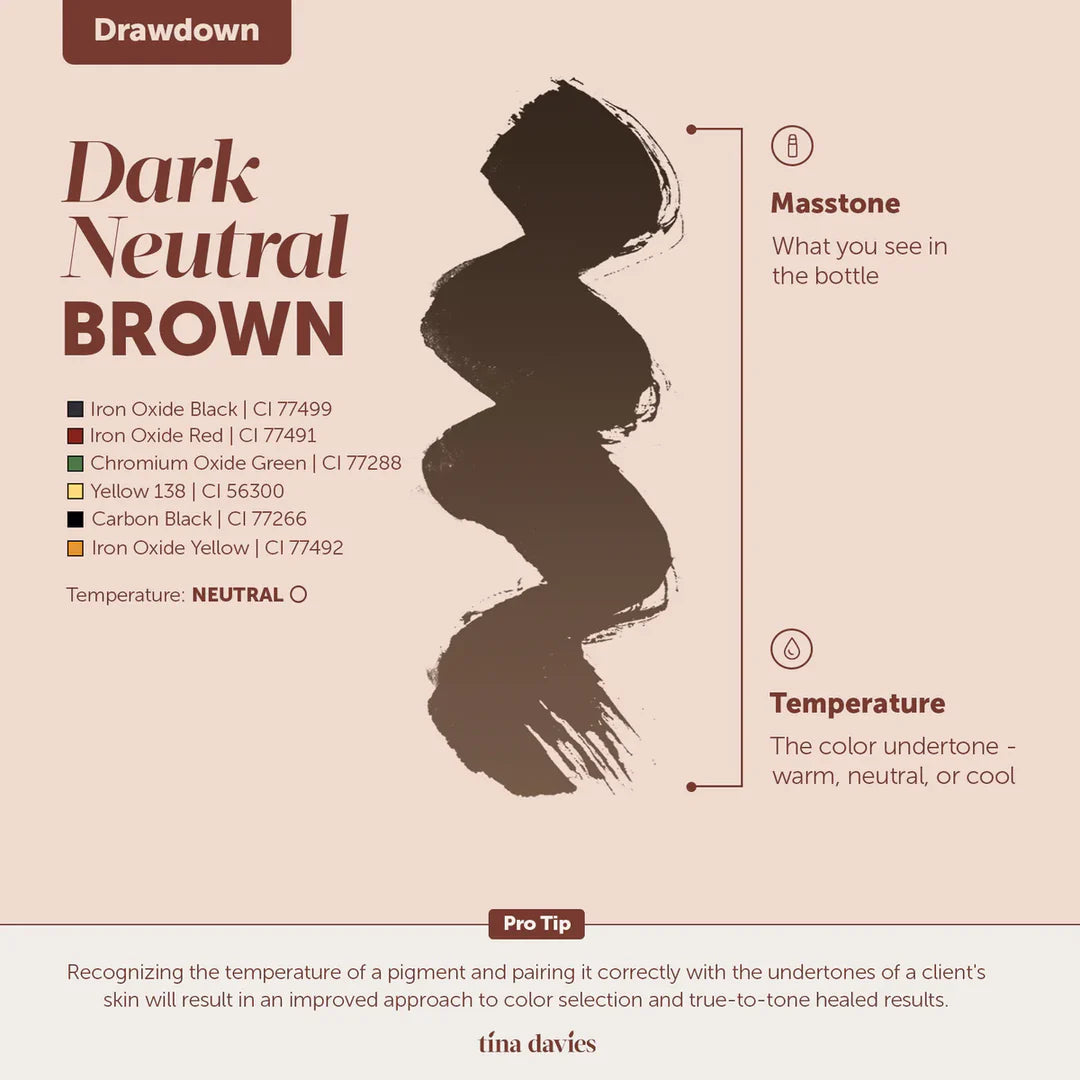 Tina Davies Dark Neutral Brown eyebrow pigment 15ml 