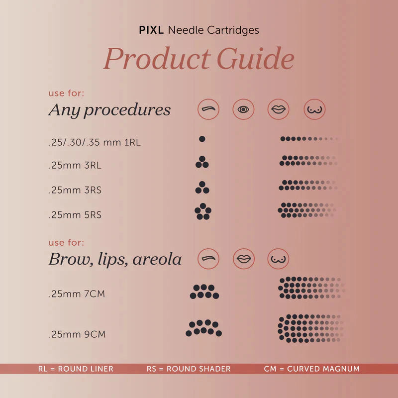 Tina Davies PIXL Cartridges 7 Curved Magnum 0.25mm (10 Pcs) (.25MM 7CM LT)