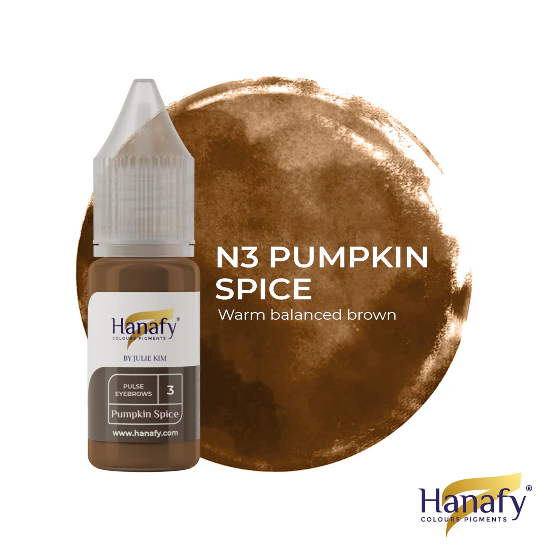 Hanafy N3 Pumpkin Spice color swatch with bottle on a white background