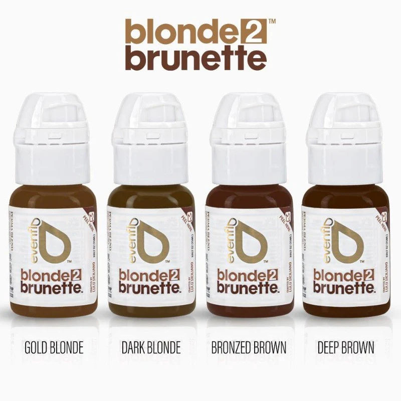 Evenflo Brow Pigments - Blonde 2 Brunette set, 15ml bottles 